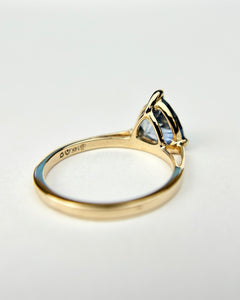 Blue Sapphire Trillion Ring