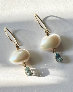 Blue Cloud Pearl Earrings