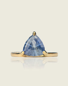 Blue Sapphire Trillion Ring