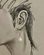 Load image into Gallery viewer, Lavender Quartz and Pearl Earrings
