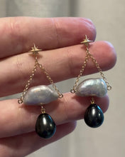 Load and play video in Gallery viewer, Gray Cloud Pearl Earrings
