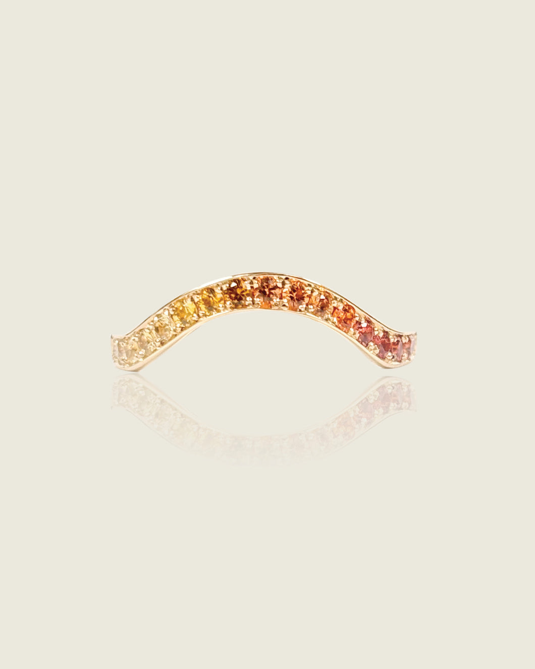 Sunset Sapphire ONDA Ring 2mm